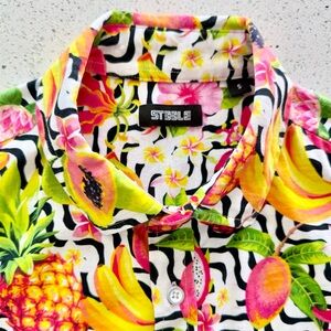 St33le Tropical Print Shirt, Men’s Small, Stretch Cotton, Excellent Condition